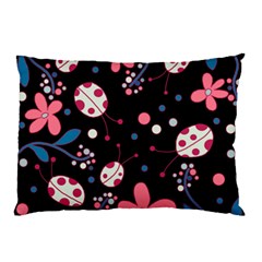 Pink ladybugs and flowers  Pillow Case (Two Sides) from ArtsNow.com Front