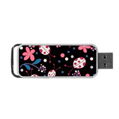 Pink ladybugs and flowers  Portable USB Flash (Two Sides) from ArtsNow.com Front