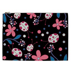 Pink ladybugs and flowers  Cosmetic Bag (XXL)  from ArtsNow.com Front