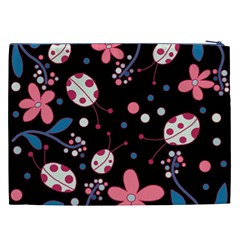 Pink ladybugs and flowers  Cosmetic Bag (XXL)  from ArtsNow.com Back