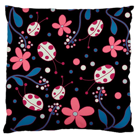 Pink ladybugs and flowers  Standard Flano Cushion Case (Two Sides) from ArtsNow.com Front