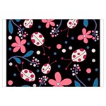 Pink ladybugs and flowers  Samsung Galaxy Note 4 Case (Black)