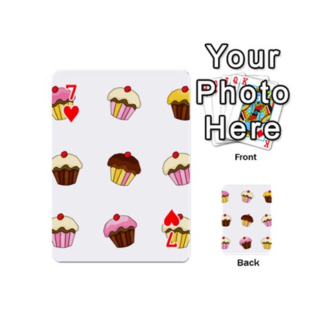 Colorful cupcakes  Playing Cards 54 (Mini)  from ArtsNow.com Front - Heart7