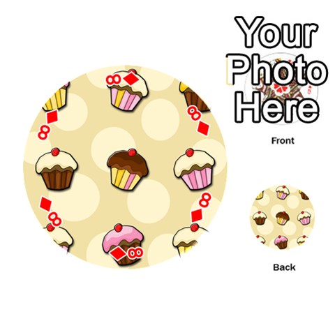 Colorful cupcakes pattern Playing Cards 54 (Round)  from ArtsNow.com Front - Diamond8