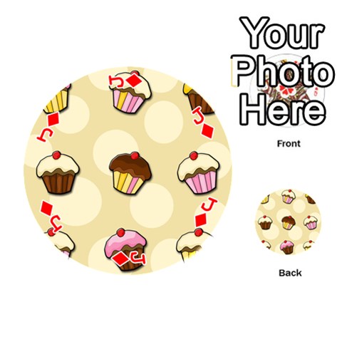 Jack Colorful cupcakes pattern Playing Cards 54 (Round)  from ArtsNow.com Front - DiamondJ