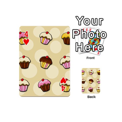 Colorful cupcakes pattern Playing Cards 54 (Mini)  from ArtsNow.com Front - Heart4