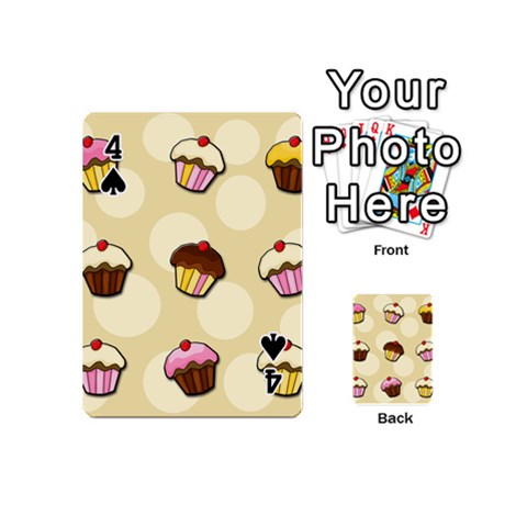 Colorful cupcakes pattern Playing Cards 54 (Mini)  from ArtsNow.com Front - Spade4