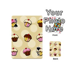 Colorful cupcakes pattern Playing Cards 54 (Mini)  from ArtsNow.com Front - Spade5