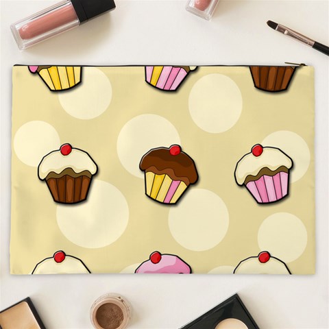 Colorful cupcakes pattern Cosmetic Bag (XXL)  from ArtsNow.com Back