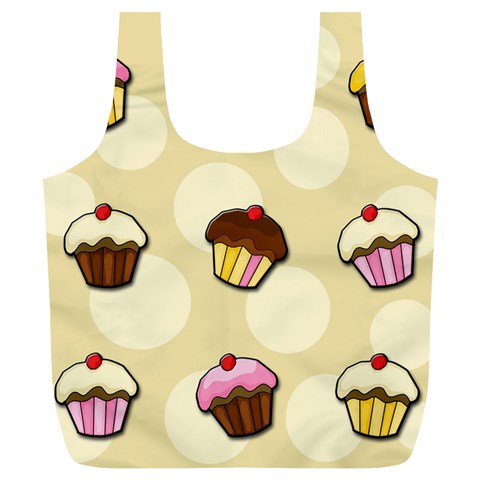 Colorful cupcakes pattern Full Print Recycle Bags (L)  from ArtsNow.com Back