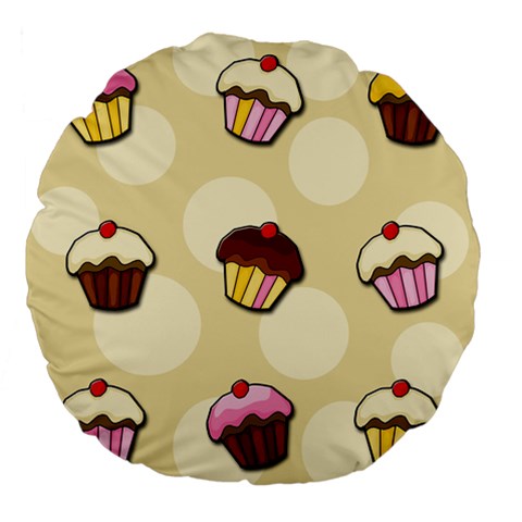 Colorful cupcakes pattern Large 18  Premium Flano Round Cushions from ArtsNow.com Back