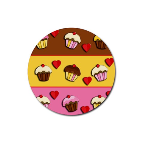 Love cupcakes Rubber Coaster (Round)  from ArtsNow.com Front