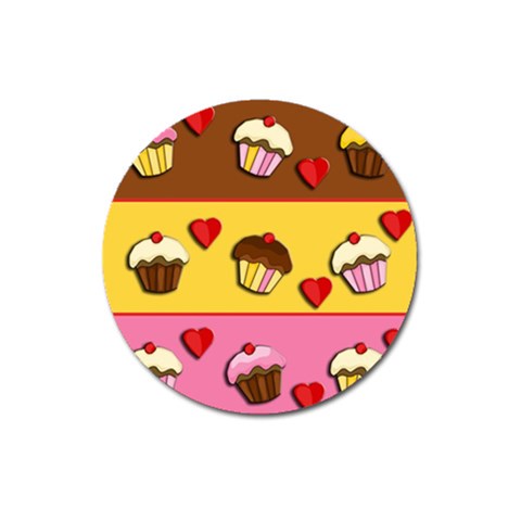 Love cupcakes Magnet 3  (Round) from ArtsNow.com Front