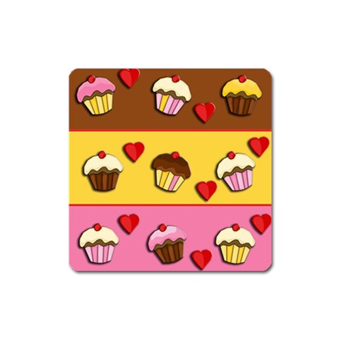 Love cupcakes Square Magnet from ArtsNow.com Front