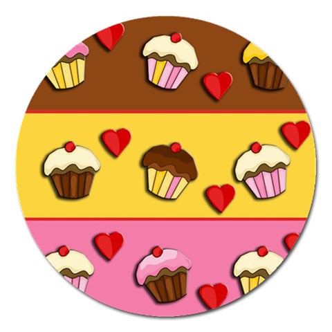 Love cupcakes Magnet 5  (Round) from ArtsNow.com Front