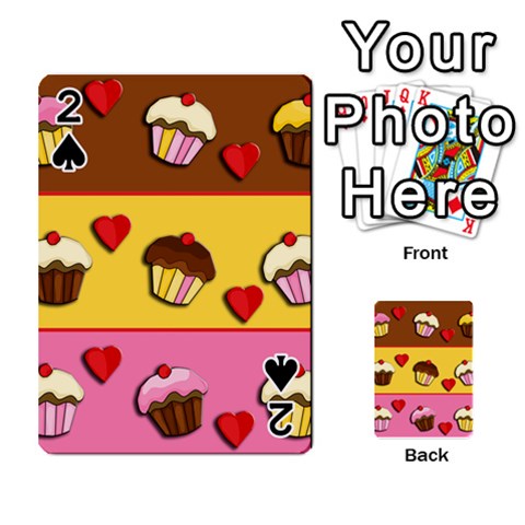 Love cupcakes Playing Cards 54 Designs  from ArtsNow.com Front - Spade2