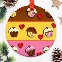 Love cupcakes Round Ornament (Two Sides)  from ArtsNow.com Front