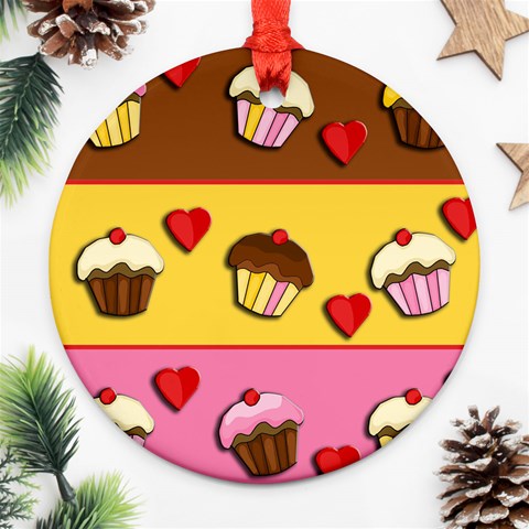 Love cupcakes Round Ornament (Two Sides)  from ArtsNow.com Back