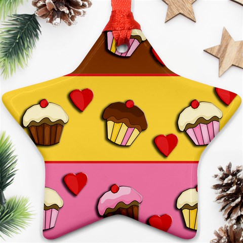 Love cupcakes Star Ornament (Two Sides)  from ArtsNow.com Back