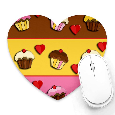 Love cupcakes Heart Mousepads from ArtsNow.com Front