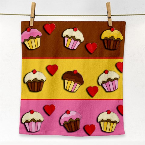 Love cupcakes Face Towel from ArtsNow.com Front