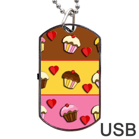 Love cupcakes Dog Tag USB Flash (One Side) from ArtsNow.com Front