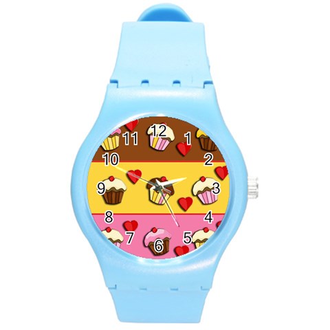 Love cupcakes Round Plastic Sport Watch (M) from ArtsNow.com Front