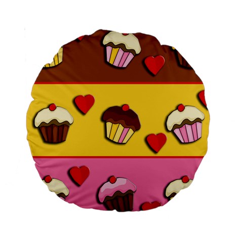 Love cupcakes Standard 15  Premium Round Cushions from ArtsNow.com Back