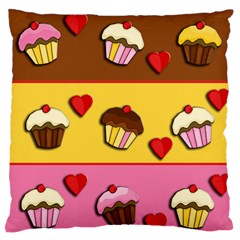 Love cupcakes Large Flano Cushion Case (Two Sides) from ArtsNow.com Back