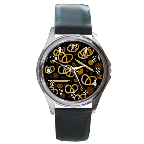 Bakery 2 Round Metal Watch from ArtsNow.com Front