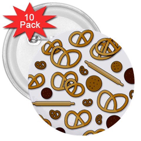 Bakery 3 3  Buttons (10 pack)  from ArtsNow.com Front