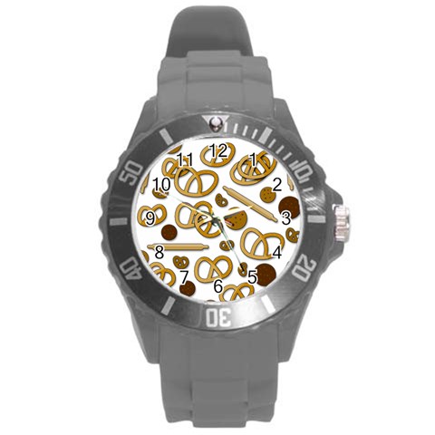 Bakery 3 Round Plastic Sport Watch (L) from ArtsNow.com Front