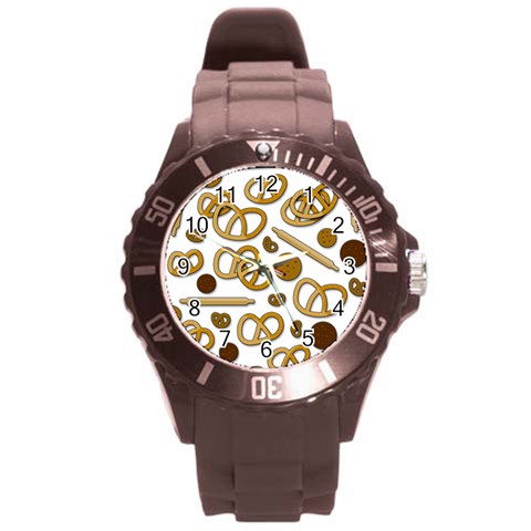 Bakery 3 Round Plastic Sport Watch (L) from ArtsNow.com Front