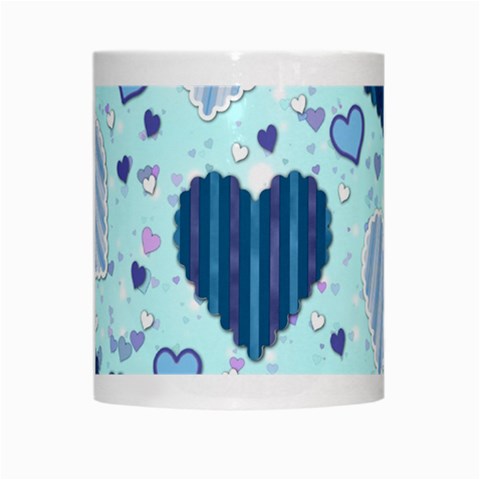 Light and Dark Blue Hearts White Mugs from ArtsNow.com Center