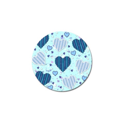 Light and Dark Blue Hearts Golf Ball Marker from ArtsNow.com Front