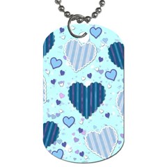 Light and Dark Blue Hearts Dog Tag (Two Sides) from ArtsNow.com Back