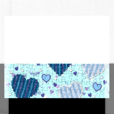 Light and Dark Blue Hearts Rectangular Jigsaw Puzzl from ArtsNow.com Front