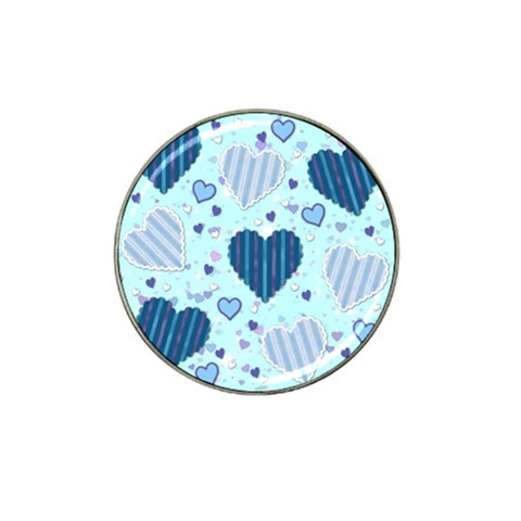 Light and Dark Blue Hearts Hat Clip Ball Marker (10 pack) from ArtsNow.com Front