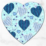 Light and Dark Blue Hearts Jigsaw Puzzle (Heart)