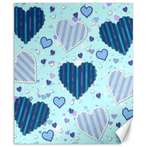 Light and Dark Blue Hearts Canvas 8  x 10  from ArtsNow.com 8.15 x9.66  Canvas - 1