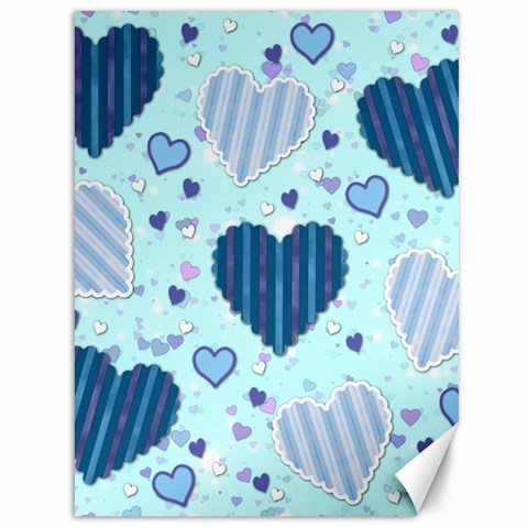 Light and Dark Blue Hearts Canvas 36  x 48   from ArtsNow.com 35.26 x46.15  Canvas - 1