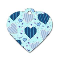 Light and Dark Blue Hearts Dog Tag Heart (Two Sides) from ArtsNow.com Back