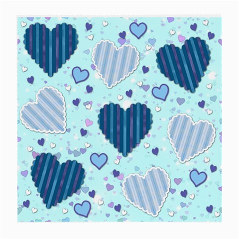 Light and Dark Blue Hearts Medium Glasses Cloth from ArtsNow.com Front