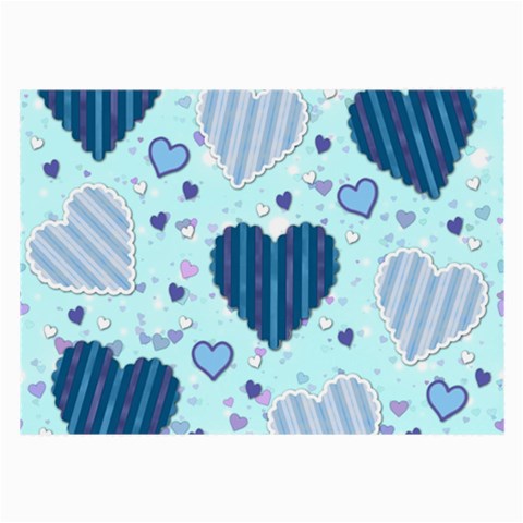 Light and Dark Blue Hearts Large Glasses Cloth from ArtsNow.com Front