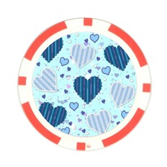 Light and Dark Blue Hearts Poker Chip Card Guards from ArtsNow.com Back