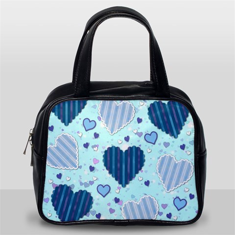 Light and Dark Blue Hearts Classic Handbags (2 Sides) from ArtsNow.com Back