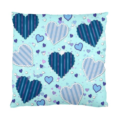 Light and Dark Blue Hearts Standard Cushion Case (Two Sides) from ArtsNow.com Back