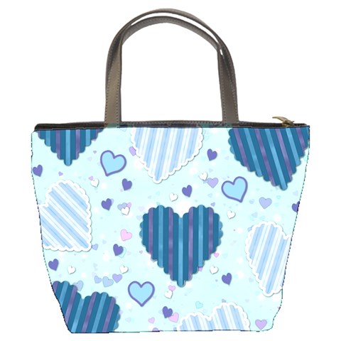 Light and Dark Blue Hearts Bucket Bags from ArtsNow.com Back