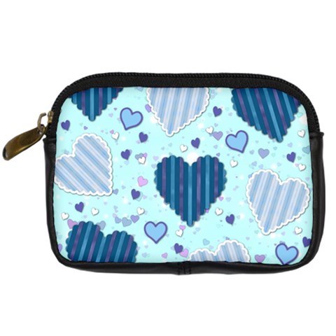 Light and Dark Blue Hearts Digital Camera Cases from ArtsNow.com Front