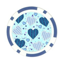 Light and Dark Blue Hearts Poker Chip Card Guards (10 pack)  from ArtsNow.com Back